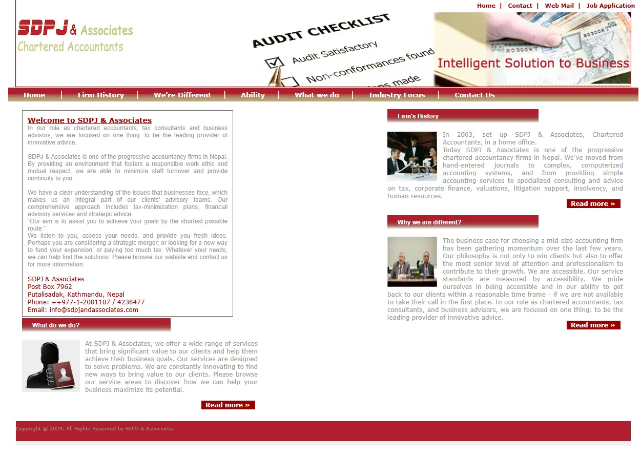 SDPJ site — before redesign